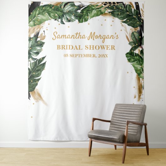 トレンドサマー熱帯葉ブライダルシャワー タペストリー (インサイチュ)