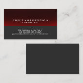 トレンドスタイルグレー赤かわいいコンサルタント名刺 名刺 (正面/裏面)