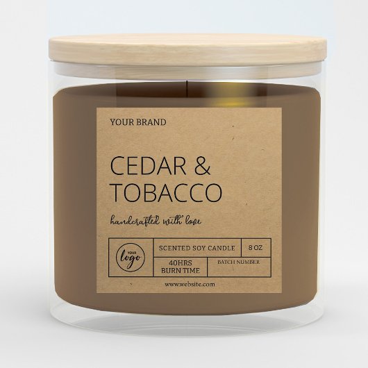 トレンドダウンロード可能なKraftキャンドルラベル 招待状