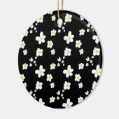トレンドデイジーパターン黒の黄色の白モダン、 セラミックオーナメント (左)