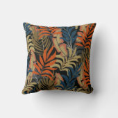 トレンドトロピカルパターンオレンジブルー葉 クッション (裏面)