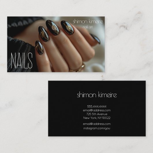 トレンドネイルアート溶融金ゴールド 名刺 (正面/裏面)