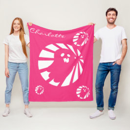 トレンドハロウィーンかわいいピンクと白の幽霊 フリースブランケット