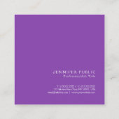 トレンドバイオレモダンーエレガントドシルクフィニッシュラグジュアリー スクエア名刺 (裏面)
