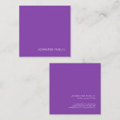 トレンドバイオレモダンーエレガントドシルクフィニッシュラグジュアリー スクエア名刺 (正面/裏面)