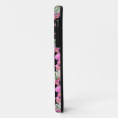 トレンドピンクの黒い花柄アクセサリー Case-Mate iPhoneケース (裏面/左)