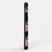 トレンドピンクの黒い花柄アクセサリー Case-Mate iPhoneケース (裏面/右)