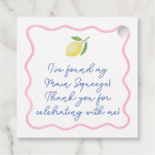 トレンドピンクスクワイグルメインスクイーズブライダルシャワー フェイバータグ (裏面)