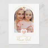 トレンドファンシーフラワーガールピンクハート写真の提案 ポストカード (正面)