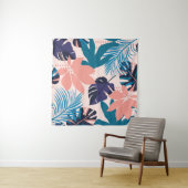 トレンドブライトなシームレスパターンとカラフルトロピック タペストリー (インサイチュ)