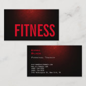 トレンドブラウン赤のパーソナルフィットネストレーナースポーツ 名刺 (正面/裏面)