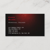 トレンドブラウン赤のパーソナルフィットネストレーナースポーツ 名刺 (裏面)