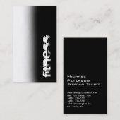 トレンドブラックグレーホワイトフィットネススポーツ名刺 名刺 (正面/裏面)