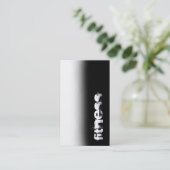 トレンドブラックグレーホワイトフィットネススポーツ名刺 名刺 (スタンド正面)