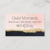 トレンドブラックピンク手作りの風呂爆弾浸せっけん 名刺 (正面)