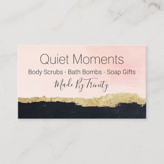 トレンドブラックピンク手作りの風呂爆弾浸せっけん 名刺 (正面)