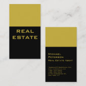 トレンドブラック金ゴールドカラーストライプのエージェント名刺 名刺 (正面/裏面)