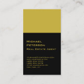 トレンドブラック金ゴールドカラーストライプのエージェント名刺 名刺 (裏面)