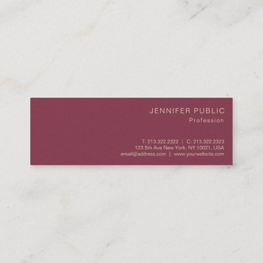 トレンドプロフェッショナルモダンパールフィニッシュラグジュアリー スキニー名刺 (裏面)