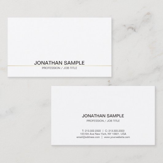 トレンドプロフェッショナル洗練されたシンプルプレーン 名刺 (正面/裏面)