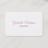 トレンドホワイトクリエイティブプレーンユニークスタイリッシュフェミニン 名刺 (正面)