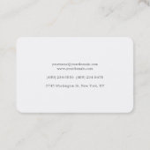 トレンドホワイトクリエイティブプレーンユニークスタイリッシュフェミニン 名刺 (裏面)