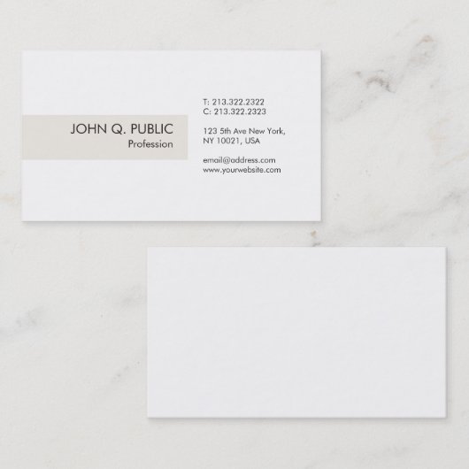 トレンドミニマリストプレインシックデザインモダンカラー 名刺 (正面/裏面)