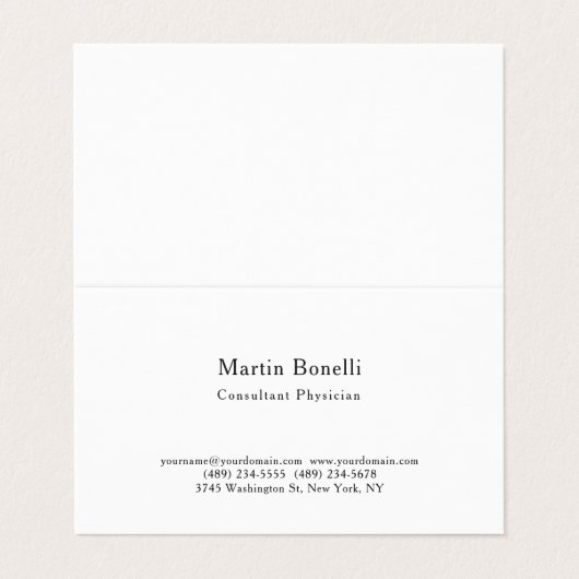 トレンドミニマルユニークナリストコンサルタント医師リネン 名刺 (外部フラット)