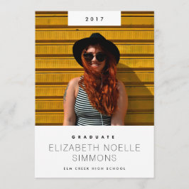 トレンドミニマル写真モダンの卒業発表 案内状