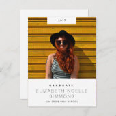 トレンドミニマル卒業モダン写真はがき 案内ポストカード (正面/裏面)