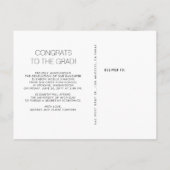 トレンドミニマル卒業モダン写真はがき 案内ポストカード (裏面)