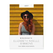 トレンドミニマル卒業モダン写真はがき