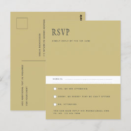 トレンドモダンミニマシンプルリストの結婚式RSVP Pos ポストカード