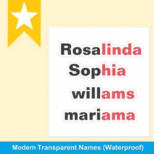 トレンドモダン透明防水名シール シール