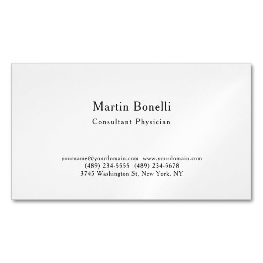 トレンドユニークミニマリストのコンサルタント医 マグネット名刺 (正面)