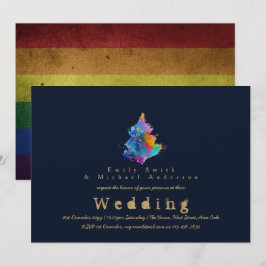トレンドレインボークリスマスツリーLGBTプライド結婚ズ 招待状