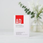 トレンドレッドストライプモノグラムホワイト名刺 名刺 (スタンド正面)