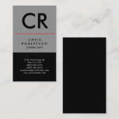トレンド垂直グレーブラックコンサルタントの名刺 名刺 (正面/裏面)