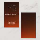 トレンド垂直茶色のオレンジモノグラムの名刺 名刺 (正面/裏面)