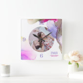 トレンド壁時計ムーディウォータカラー写真 スクエア壁時計 (ホーム)