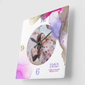 トレンド壁時計ムーディウォータカラー写真 スクエア壁時計 (傾斜)