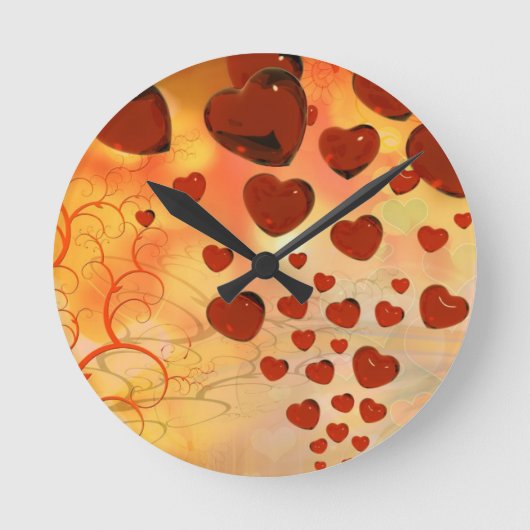 トレンド愛ハート、アクセサリー。バレンタインデー ラウンド壁時計 (正面)