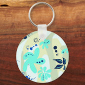 トレンド抽象芸術パターンのライトカラーフローラブロブ キーホルダー (正面)