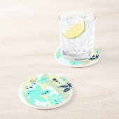 トレンド抽象芸術パターンのライトカラーフローラブロブ コースター (側面)