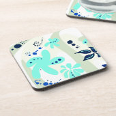 トレンド抽象芸術パターンのライトカラーフローラブロブ コースター (左側)