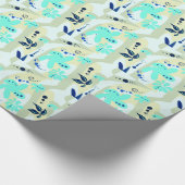 トレンド抽象芸術パターンのライトカラーフローラブロブ ラッピングペーパー (角)