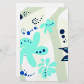 トレンド抽象芸術パターンのライトカラーフローラブロブ 便箋 (正面/裏面)