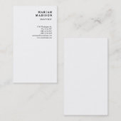 トレンド洗練されたホワイトミニマリストシック 名刺 (正面/裏面)