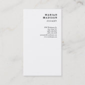 トレンド洗練されたホワイトミニマリストシック 名刺 (正面)