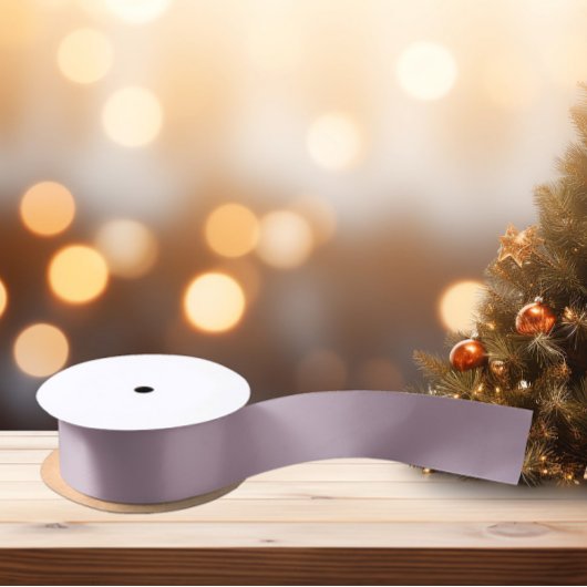 トレンド色ミュートされたグレーラベンダー サテンリボン